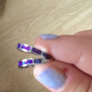 Sterling silver inlay with purple onyx